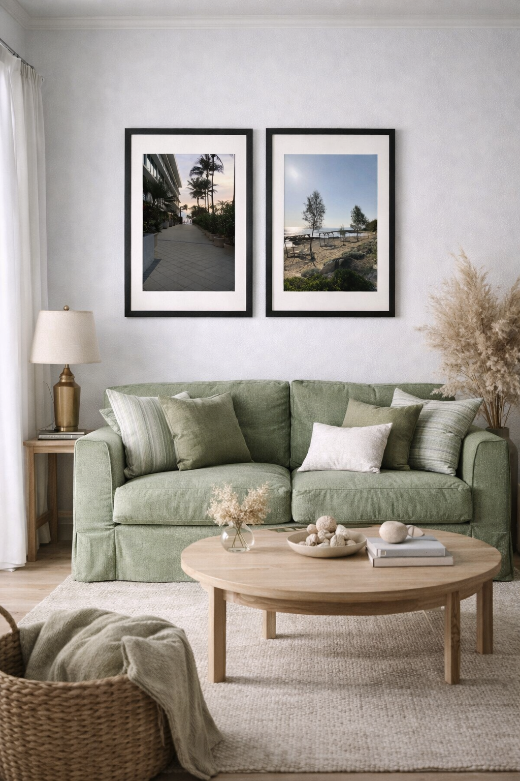 Sun-Drenched Serenity Beach View Framed Poster
