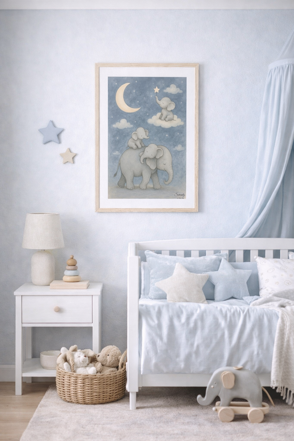Sweet Dreams Elephant Family children’s room Poster